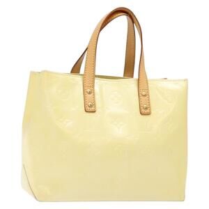 LOUIS VUITTON Monogram Vernis Reade PM Hand Bag Perle M91336